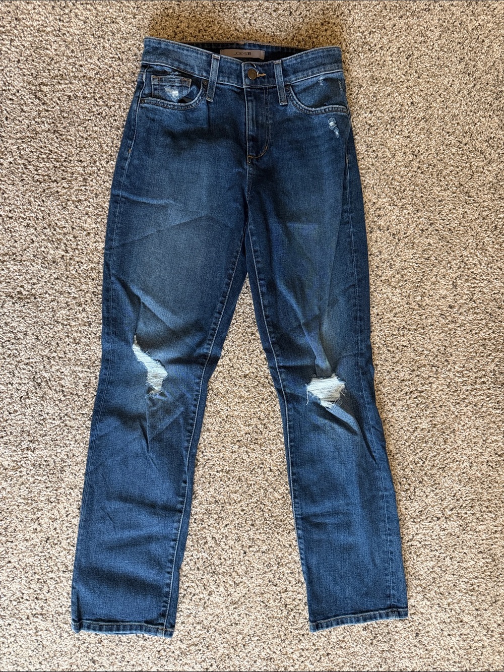 Joe's Jeans Women's Dark Blue Distressed Skinny Jeans